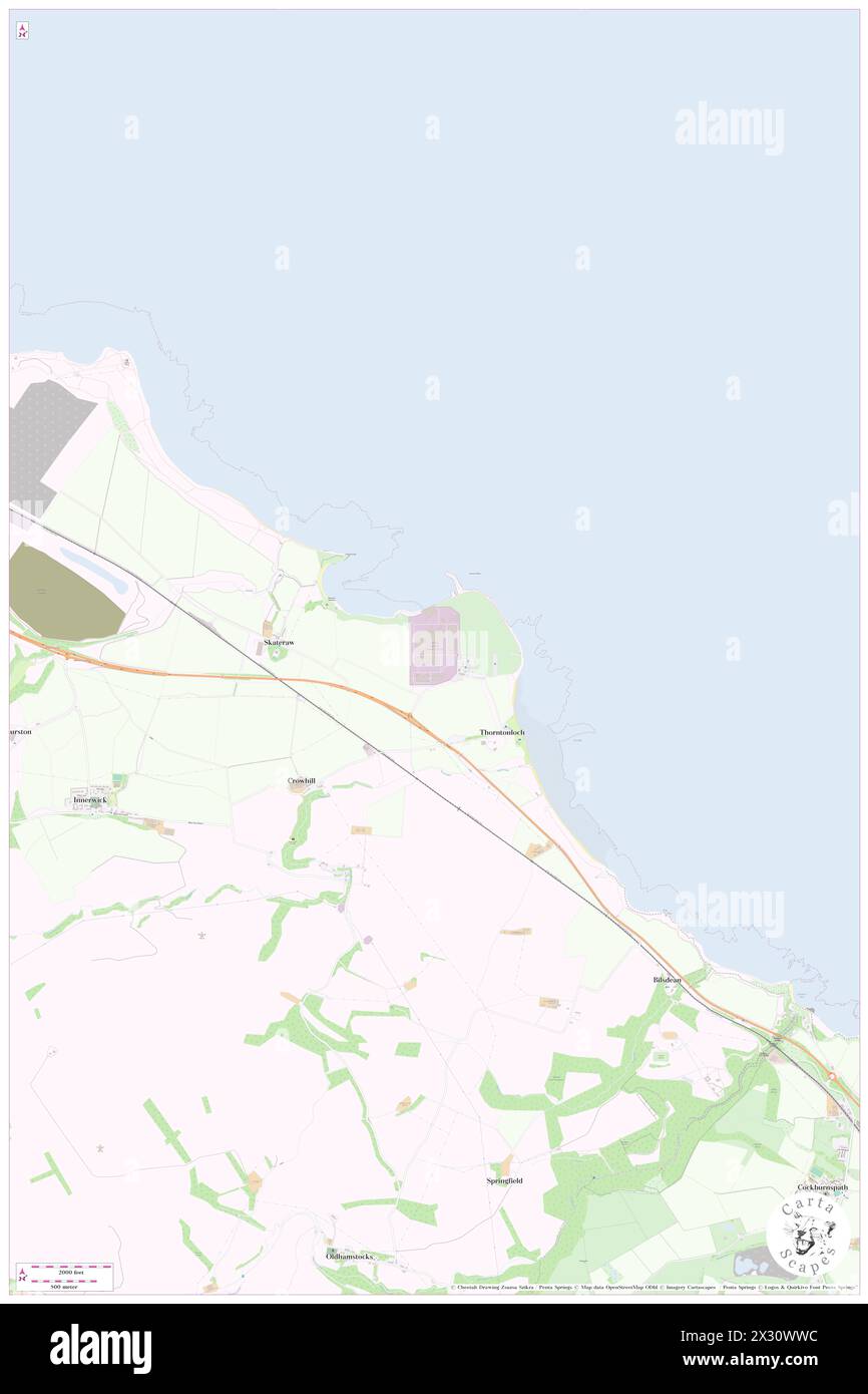 AGR Torness, East Lothian, GB, Vereinigtes Königreich, Schottland, n 55 58' 4'', S 2 24' 31'', Karte, Cartascapes Map, veröffentlicht 2024. Erkunden Sie Cartascapes, eine Karte, die die vielfältigen Landschaften, Kulturen und Ökosysteme der Erde enthüllt. Reisen Sie durch Zeit und Raum und entdecken Sie die Verflechtungen der Vergangenheit, Gegenwart und Zukunft unseres Planeten. Stockfoto