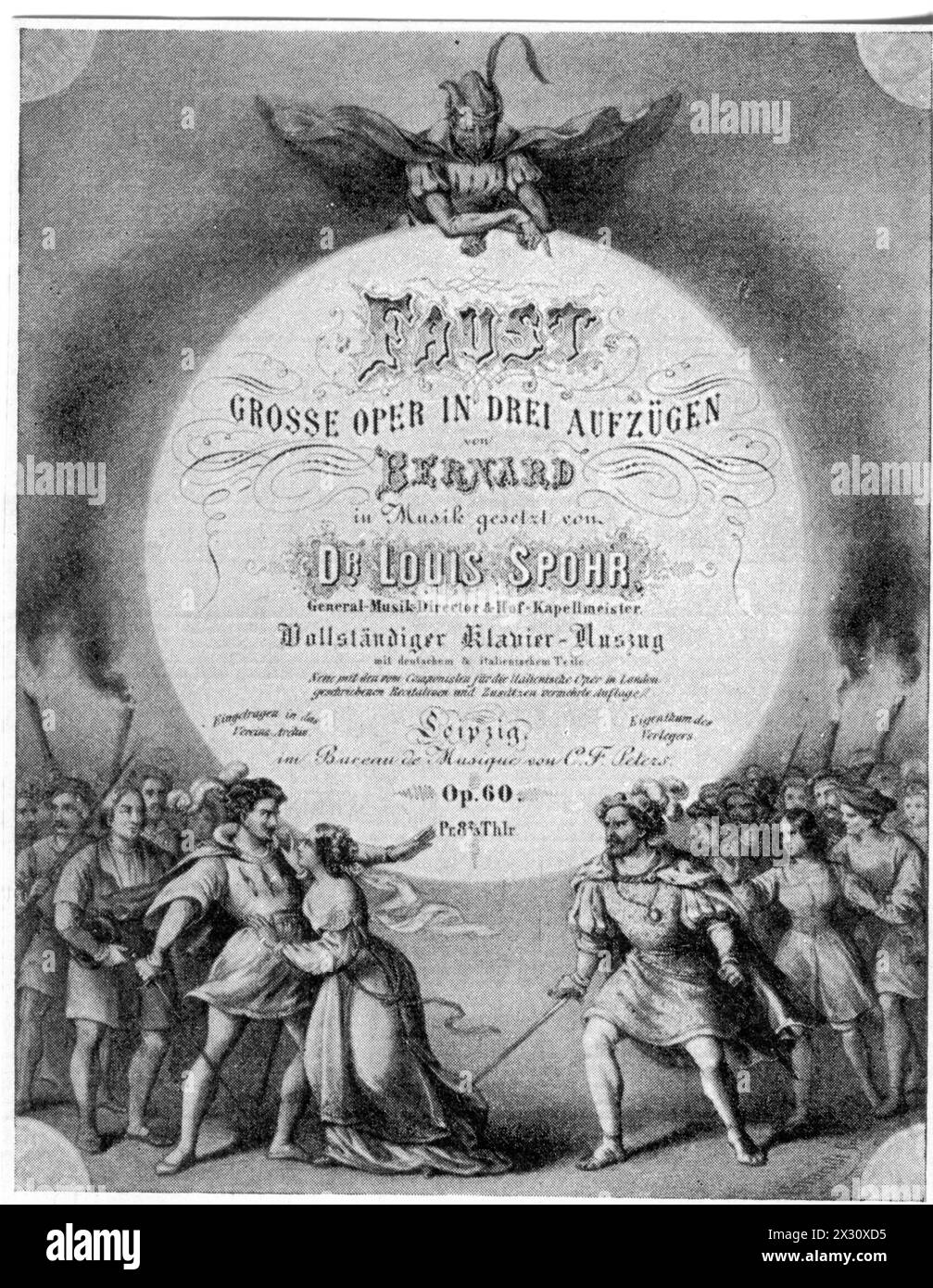 Spohr, Ludwig, 5.4.1784–22,10 1859, deutscher Komponist und Dirigent, Werk, Oper 'Faust', Titel, ADDITIONAL-RIGHTS-CLEARANCE-INFO-NOT-AVAILABLE Stockfoto