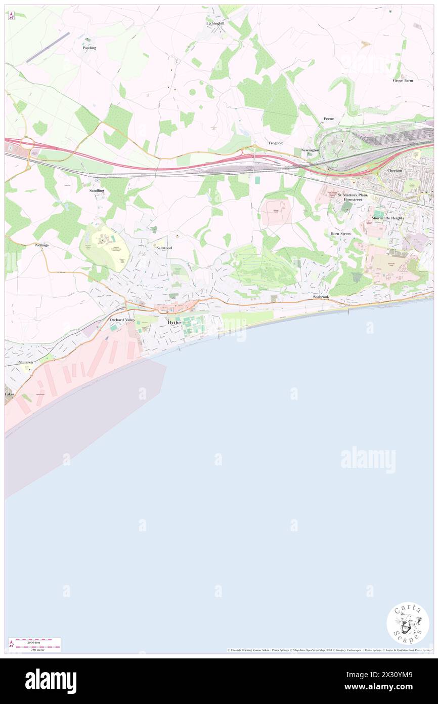 mercure hythe Imperial Spa, Kent, GB, Großbritannien, England, n 51 4' 5''', N 1 5' 40'', Karte, Cartascapes Map, veröffentlicht 2024. Erkunden Sie Cartascapes, eine Karte, die die vielfältigen Landschaften, Kulturen und Ökosysteme der Erde enthüllt. Reisen Sie durch Zeit und Raum und entdecken Sie die Verflechtungen der Vergangenheit, Gegenwart und Zukunft unseres Planeten. Stockfoto