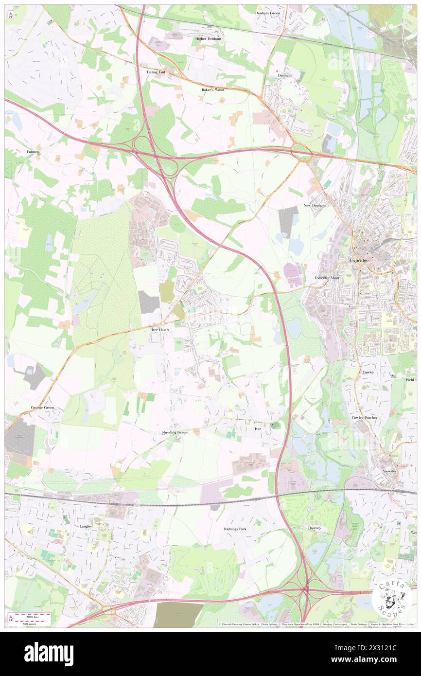 Iver Heath, Buckinghamshire, GB, Vereinigtes Königreich, England, n 51 32' 11'', S 0 31' 4'', Karte, Cartascapes Map, veröffentlicht 2024. Erkunden Sie Cartascapes, eine Karte, die die vielfältigen Landschaften, Kulturen und Ökosysteme der Erde enthüllt. Reisen Sie durch Zeit und Raum und entdecken Sie die Verflechtungen der Vergangenheit, Gegenwart und Zukunft unseres Planeten. Stockfoto