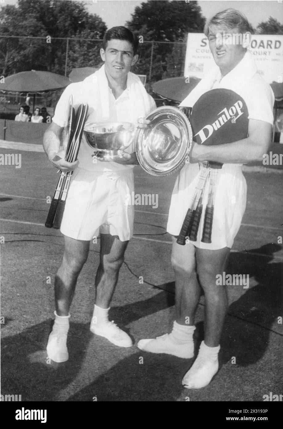 Hoad, lewis 'Lew', 23.11.1934 - 3,7.1994, australischer Tennisspieler, mit KS Rosewall (links), ADDITIONAL-RIGHTS-CLEARANCE-INFO-NOT-AVAILABLE Stockfoto