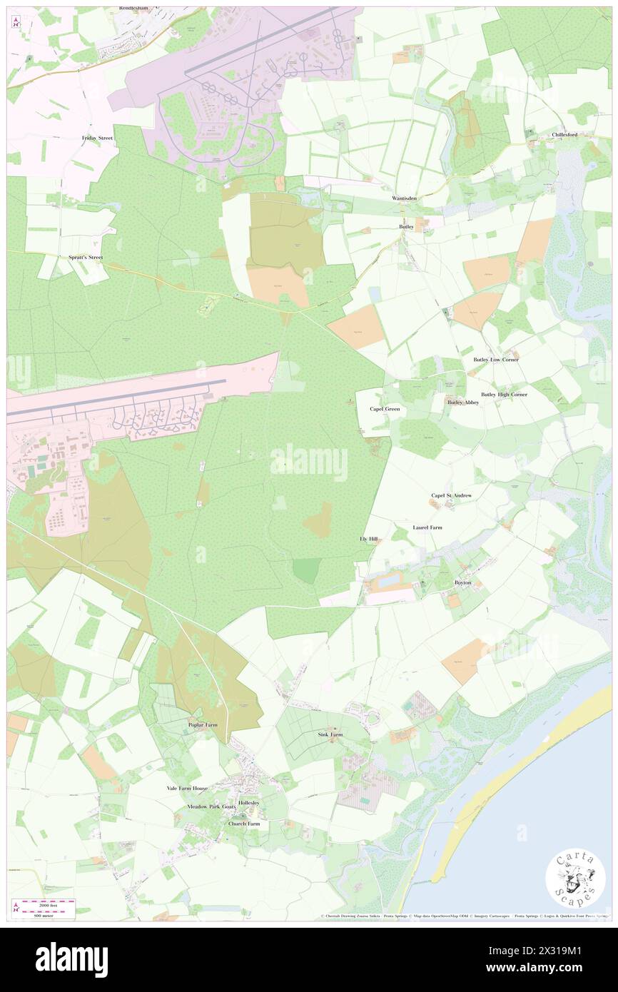 Capel St. Andrew, Suffolk, GB, Vereinigtes Königreich, England, n 52 5' 0''', N 1 26' 31'', Karte, Cartascapes Map, veröffentlicht 2024. Erkunden Sie Cartascapes, eine Karte, die die vielfältigen Landschaften, Kulturen und Ökosysteme der Erde enthüllt. Reisen Sie durch Zeit und Raum und entdecken Sie die Verflechtungen der Vergangenheit, Gegenwart und Zukunft unseres Planeten. Stockfoto