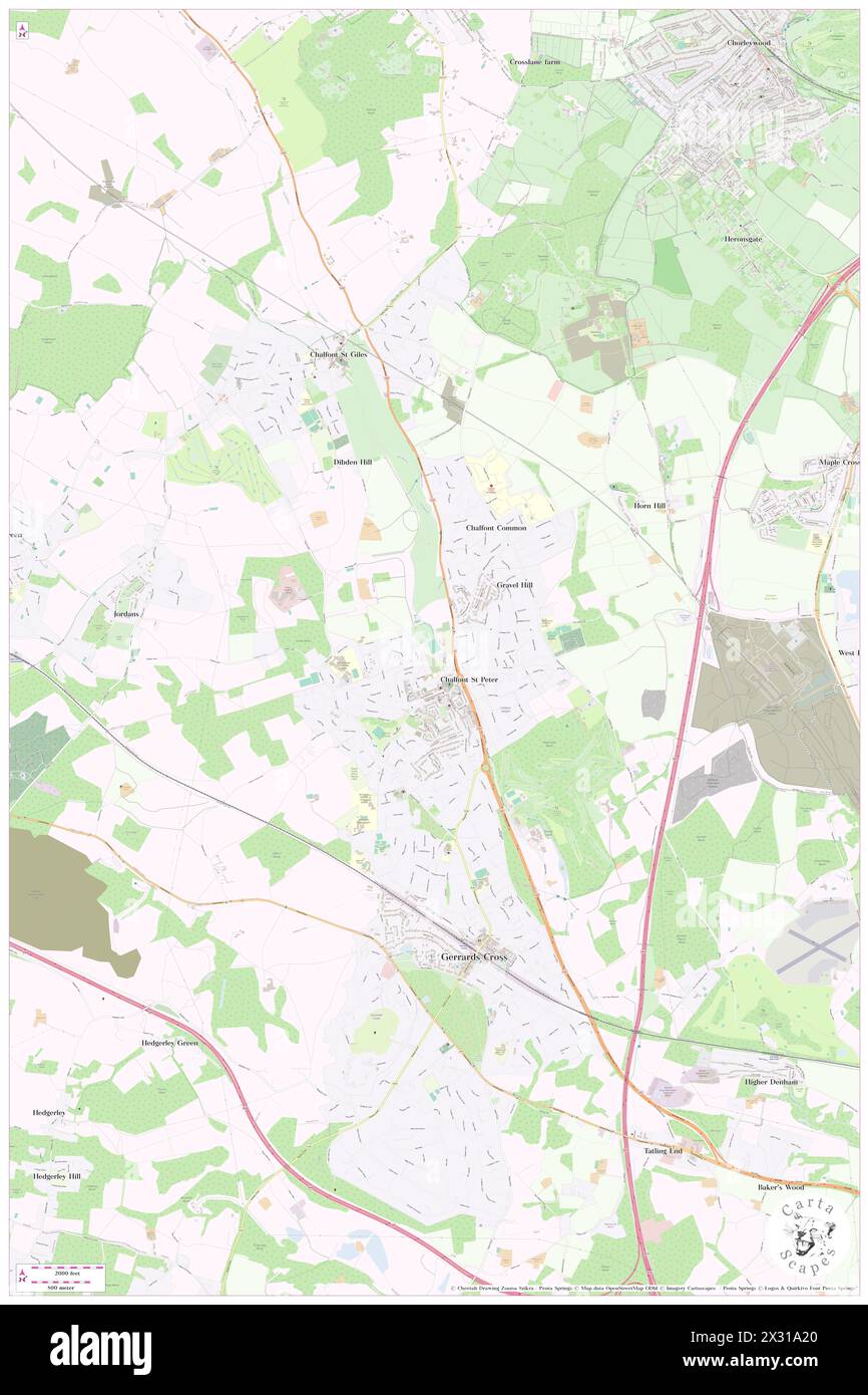 Chalfont St. Peter, Buckinghamshire, GB, Vereinigtes Königreich, England, n 51 36' 36'', S 0 33' 30'', Karte, Cartascapes Map, veröffentlicht 2024. Erkunden Sie Cartascapes, eine Karte, die die vielfältigen Landschaften, Kulturen und Ökosysteme der Erde enthüllt. Reisen Sie durch Zeit und Raum und entdecken Sie die Verflechtungen der Vergangenheit, Gegenwart und Zukunft unseres Planeten. Stockfoto