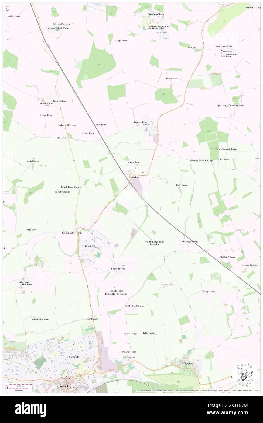 Essendine, District of Rutland, GB, Vereinigtes Königreich, England, n 52 41' 47'', S 0 27' 11'', Karte, Cartascapes Map, veröffentlicht 2024. Erkunden Sie Cartascapes, eine Karte, die die vielfältigen Landschaften, Kulturen und Ökosysteme der Erde enthüllt. Reisen Sie durch Zeit und Raum und entdecken Sie die Verflechtungen der Vergangenheit, Gegenwart und Zukunft unseres Planeten. Stockfoto