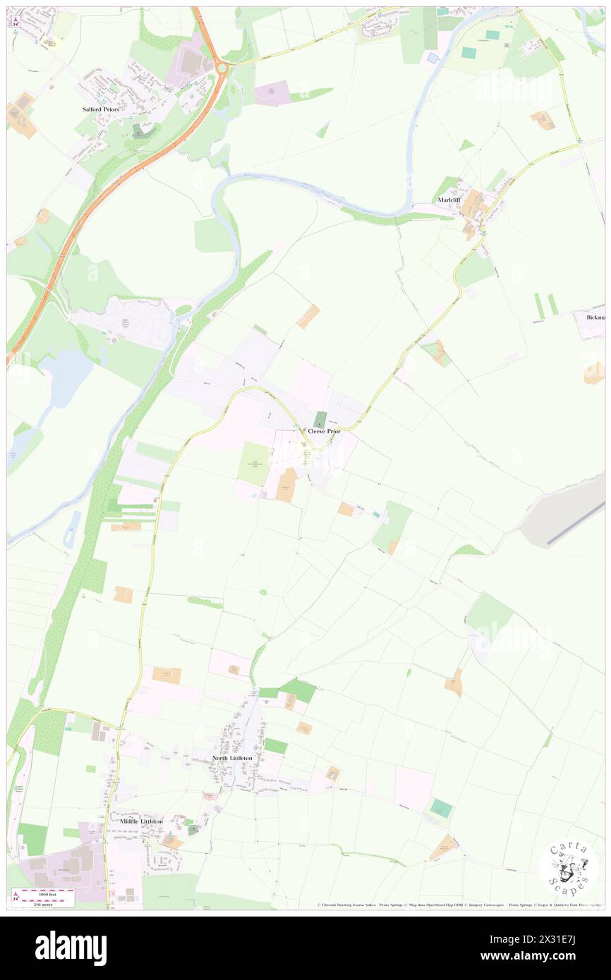 Cleeve Prior, Worcestershire, GB, Vereinigtes Königreich, England, n 52 8' 25'', S 1 52' 27'', Karte, Cartascapes Map, veröffentlicht 2024. Erkunden Sie Cartascapes, eine Karte, die die vielfältigen Landschaften, Kulturen und Ökosysteme der Erde enthüllt. Reisen Sie durch Zeit und Raum und entdecken Sie die Verflechtungen der Vergangenheit, Gegenwart und Zukunft unseres Planeten. Stockfoto