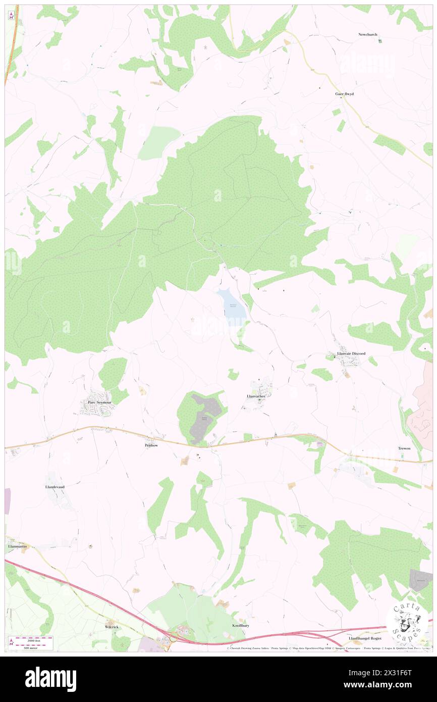 Llanvaches, Newport, GB, Vereinigtes Königreich, Wales, n 51 37' 55'', S 2 49' 43'', Karte, Cartascapes Map, veröffentlicht 2024. Erkunden Sie Cartascapes, eine Karte, die die vielfältigen Landschaften, Kulturen und Ökosysteme der Erde enthüllt. Reisen Sie durch Zeit und Raum und entdecken Sie die Verflechtungen der Vergangenheit, Gegenwart und Zukunft unseres Planeten. Stockfoto