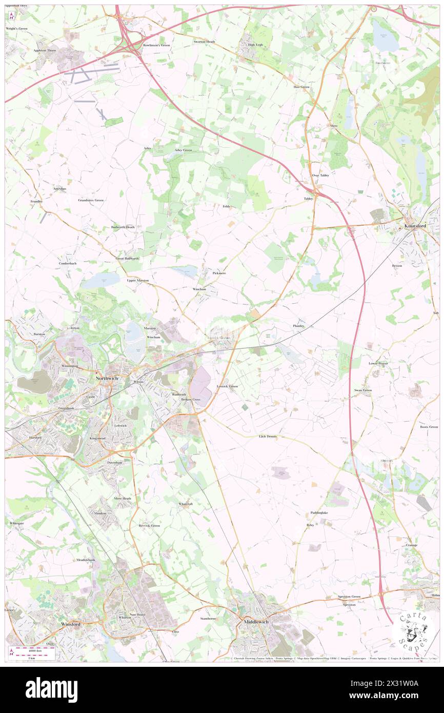 Lostock Gralam, Cheshire West and Chester, GB, Vereinigtes Königreich, England, N 53 15' 56'', S 2 26' 58'', Karte, Cartascapes Map, veröffentlicht 2024. Erkunden Sie Cartascapes, eine Karte, die die vielfältigen Landschaften, Kulturen und Ökosysteme der Erde enthüllt. Reisen Sie durch Zeit und Raum und entdecken Sie die Verflechtungen der Vergangenheit, Gegenwart und Zukunft unseres Planeten. Stockfoto