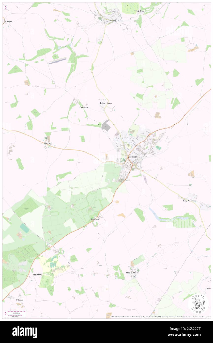 Tetbury Upton, Gloucestershire, GB, Vereinigtes Königreich, England, n 51 38' 17'', S 2 10' 20'', Karte, Cartascapes Map, veröffentlicht 2024. Erkunden Sie Cartascapes, eine Karte, die die vielfältigen Landschaften, Kulturen und Ökosysteme der Erde enthüllt. Reisen Sie durch Zeit und Raum und entdecken Sie die Verflechtungen der Vergangenheit, Gegenwart und Zukunft unseres Planeten. Stockfoto