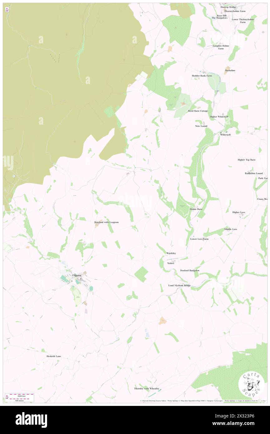 Bowland-with-Leagram, Lancashire, GB, Vereinigtes Königreich, England, n 53 54' 3'', S 2 33' 12'', Karte, Cartascapes Map, veröffentlicht 2024. Erkunden Sie Cartascapes, eine Karte, die die vielfältigen Landschaften, Kulturen und Ökosysteme der Erde enthüllt. Reisen Sie durch Zeit und Raum und entdecken Sie die Verflechtungen der Vergangenheit, Gegenwart und Zukunft unseres Planeten. Stockfoto