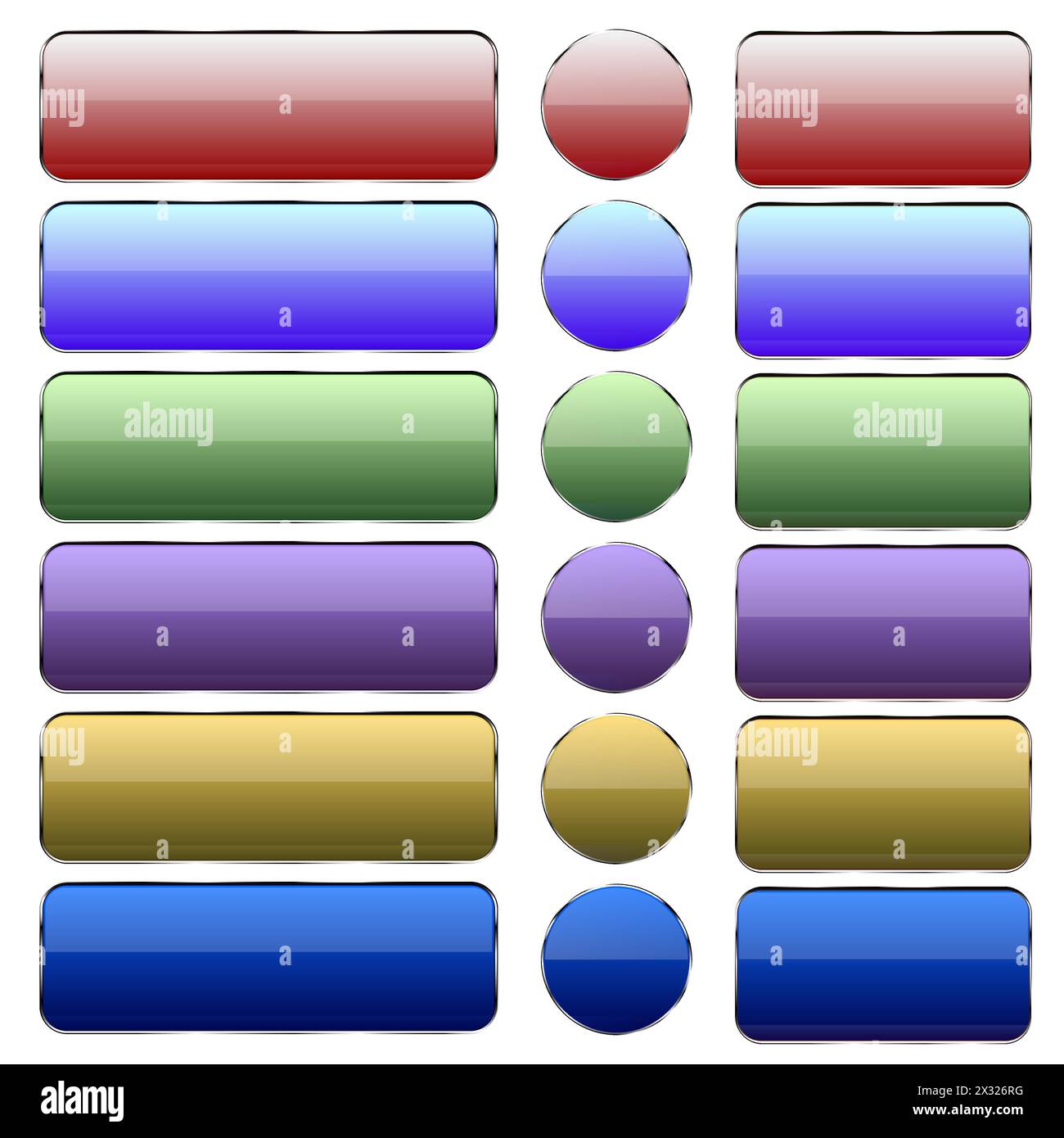 Reihe von farbigen Web-Schaltflächen Stock Vektor