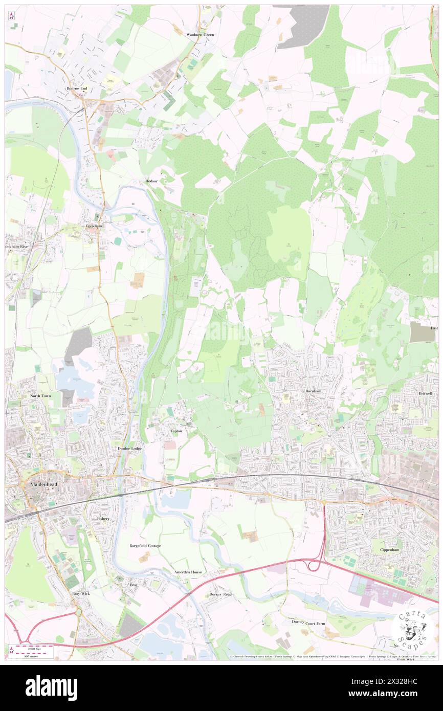 Taplow, Buckinghamshire, GB, Vereinigtes Königreich, England, n 51 32' 40'', S 0 40' 42'', Karte, Cartascapes Map, veröffentlicht 2024. Erkunden Sie Cartascapes, eine Karte, die die vielfältigen Landschaften, Kulturen und Ökosysteme der Erde enthüllt. Reisen Sie durch Zeit und Raum und entdecken Sie die Verflechtungen der Vergangenheit, Gegenwart und Zukunft unseres Planeten. Stockfoto