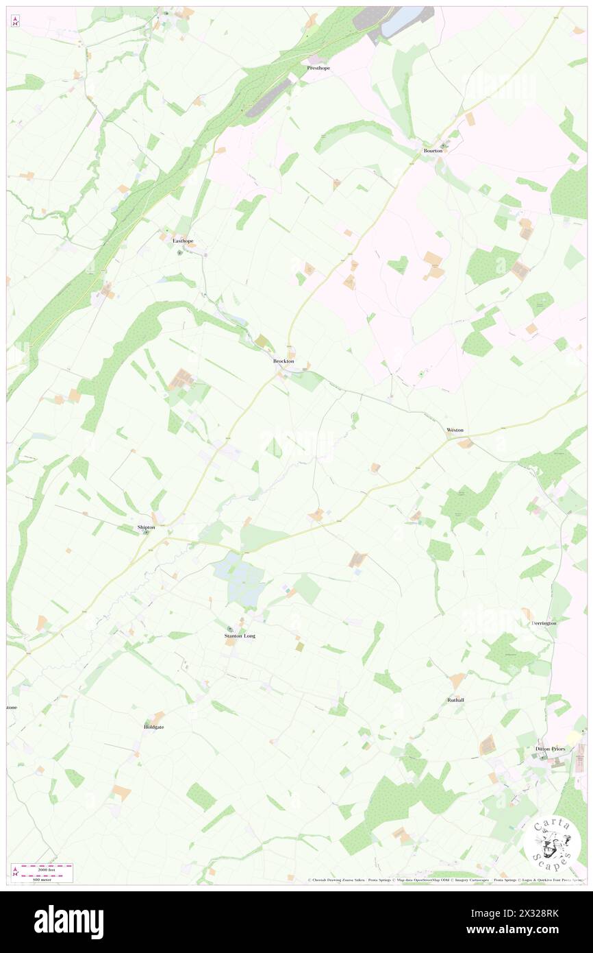 Stanton Long, Shropshire, GB, Vereinigtes Königreich, England, n 52 31' 54'', S 2 37' 15'', Karte, Cartascapes Map, veröffentlicht 2024. Erkunden Sie Cartascapes, eine Karte, die die vielfältigen Landschaften, Kulturen und Ökosysteme der Erde enthüllt. Reisen Sie durch Zeit und Raum und entdecken Sie die Verflechtungen der Vergangenheit, Gegenwart und Zukunft unseres Planeten. Stockfoto