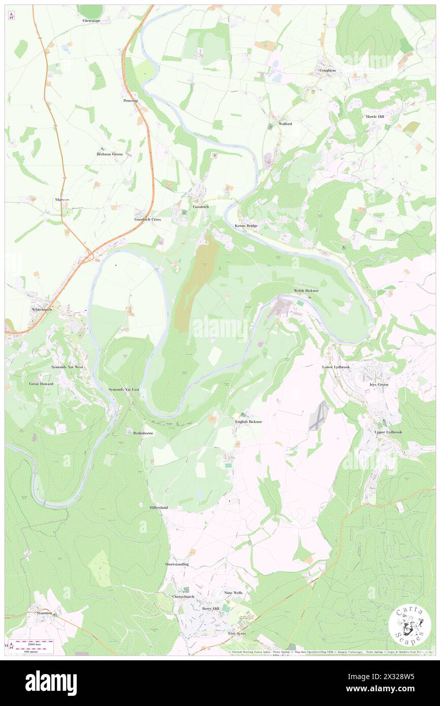 Walisisch Bicknor, Herefordshire, GB, Vereinigtes Königreich, England, n 51 51' 5''', S 2 36' 51'', Karte, Cartascapes Map, veröffentlicht 2024. Erkunden Sie Cartascapes, eine Karte, die die vielfältigen Landschaften, Kulturen und Ökosysteme der Erde enthüllt. Reisen Sie durch Zeit und Raum und entdecken Sie die Verflechtungen der Vergangenheit, Gegenwart und Zukunft unseres Planeten. Stockfoto