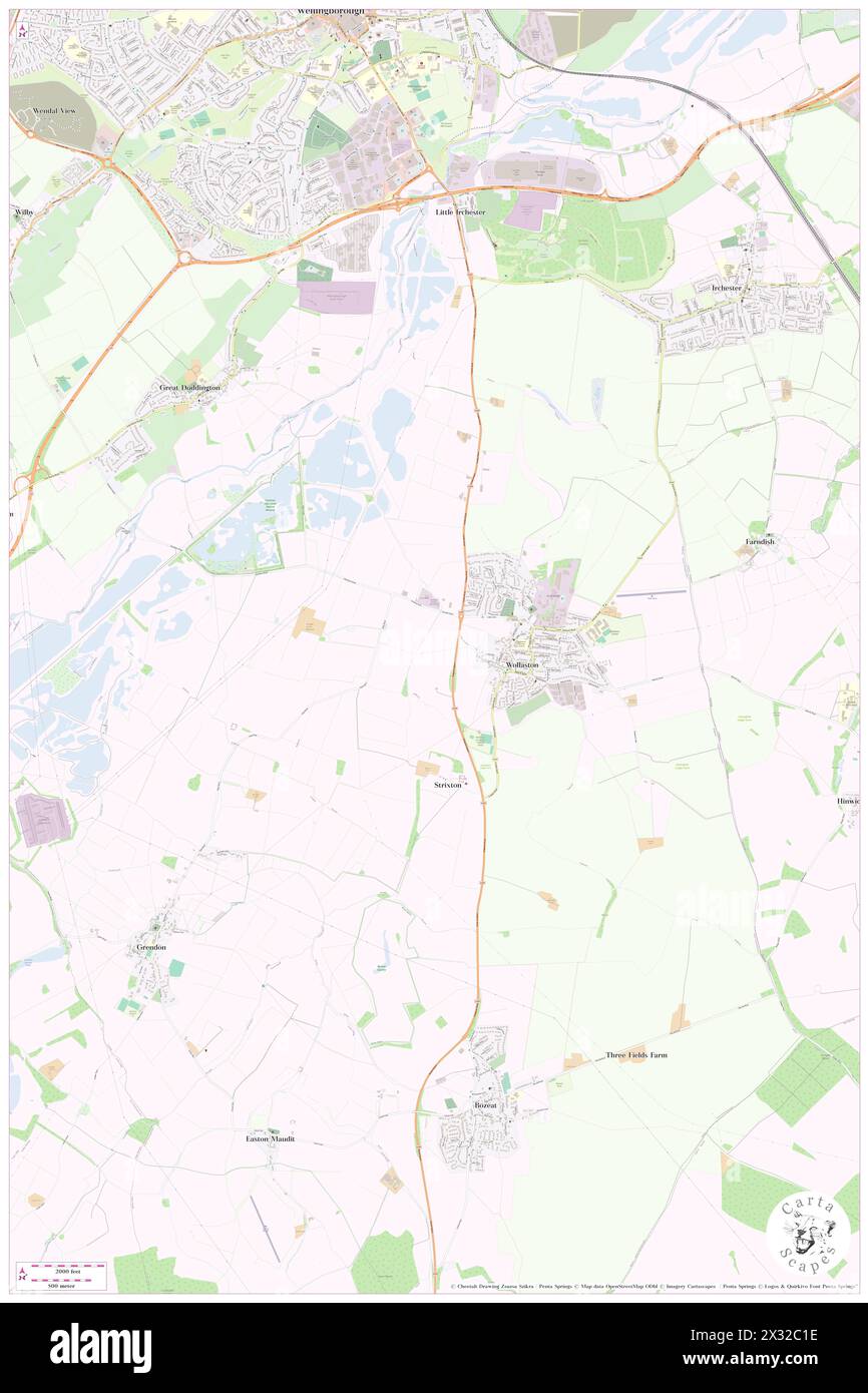 Wollaston, Northamptonshire, GB, Vereinigtes Königreich, England, n 52 15' 19'', S 0 40' 53'', Karte, Karte, Kartenausgabe 2024. Erkunden Sie Cartascapes, eine Karte, die die vielfältigen Landschaften, Kulturen und Ökosysteme der Erde enthüllt. Reisen Sie durch Zeit und Raum und entdecken Sie die Verflechtungen der Vergangenheit, Gegenwart und Zukunft unseres Planeten. Stockfoto