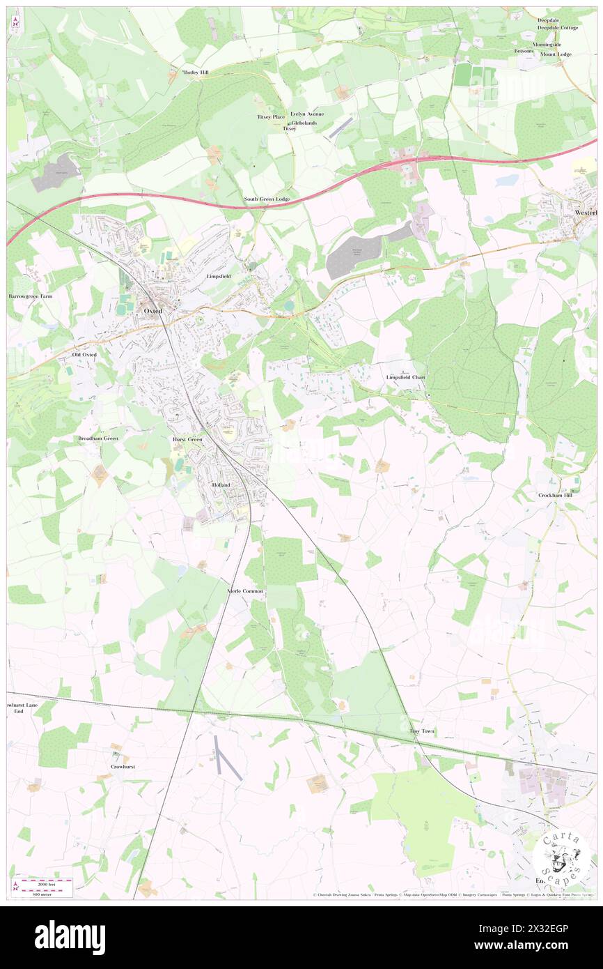 Limpsfield, Surrey, GB, Vereinigtes Königreich, England, n 51 14' 29'', N 0 1' 16'', Karte, Cartascapes Map, veröffentlicht 2024. Erkunden Sie Cartascapes, eine Karte, die die vielfältigen Landschaften, Kulturen und Ökosysteme der Erde enthüllt. Reisen Sie durch Zeit und Raum und entdecken Sie die Verflechtungen der Vergangenheit, Gegenwart und Zukunft unseres Planeten. Stockfoto