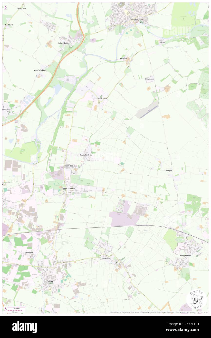 North and Middle Littleton, Worcestershire, GB, Vereinigtes Königreich, England, n 52 7' 26'', S 1 52' 15'', Karte, Cartascapes Map, veröffentlicht 2024. Erkunden Sie Cartascapes, eine Karte, die die vielfältigen Landschaften, Kulturen und Ökosysteme der Erde enthüllt. Reisen Sie durch Zeit und Raum und entdecken Sie die Verflechtungen der Vergangenheit, Gegenwart und Zukunft unseres Planeten. Stockfoto