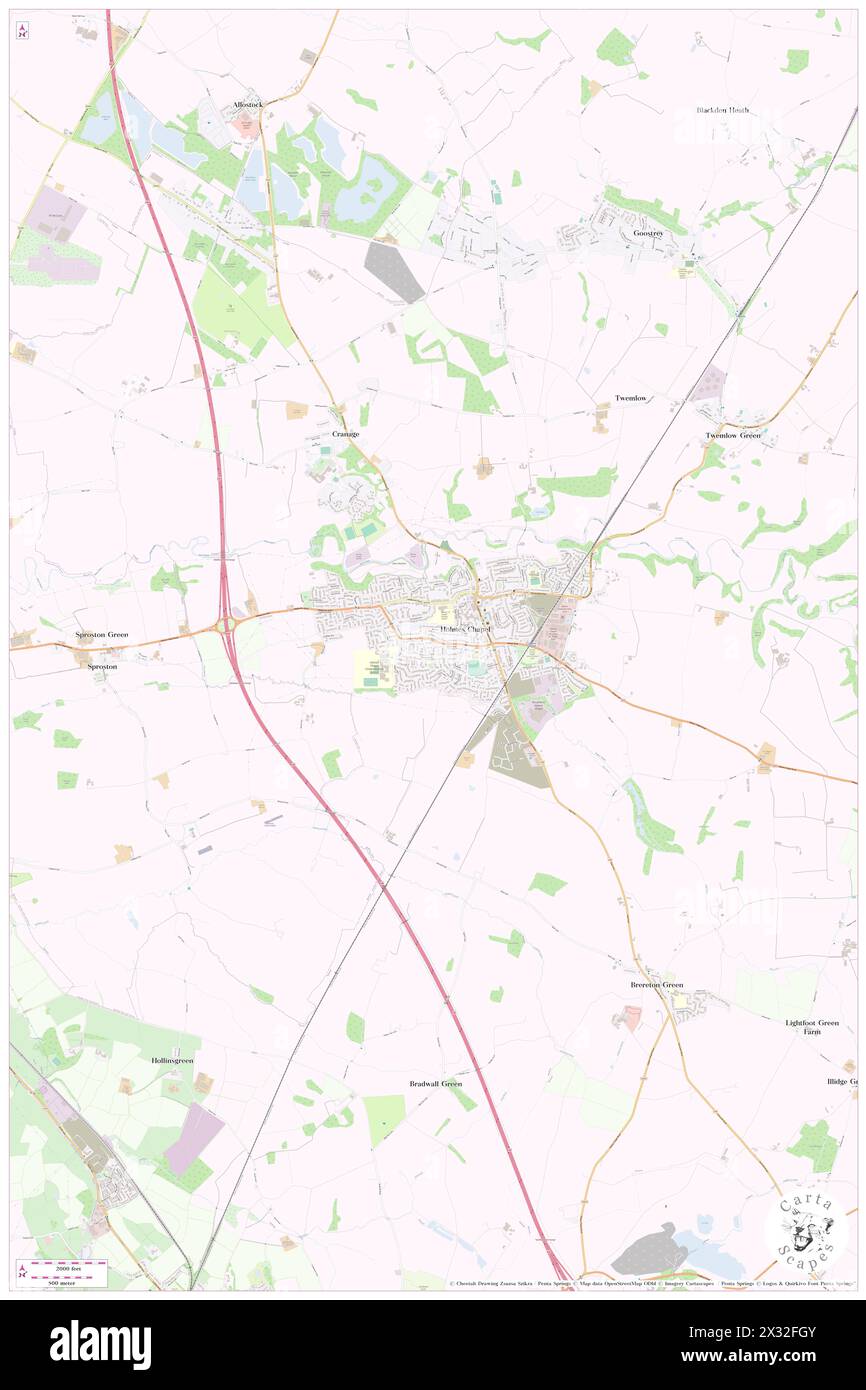 Holmes Chapel, Cheshire East, GB, Vereinigtes Königreich, England, n 53 11' 55'', S 2 21' 46'', Karte, Cartascapes Map, veröffentlicht 2024. Erkunden Sie Cartascapes, eine Karte, die die vielfältigen Landschaften, Kulturen und Ökosysteme der Erde enthüllt. Reisen Sie durch Zeit und Raum und entdecken Sie die Verflechtungen der Vergangenheit, Gegenwart und Zukunft unseres Planeten. Stockfoto