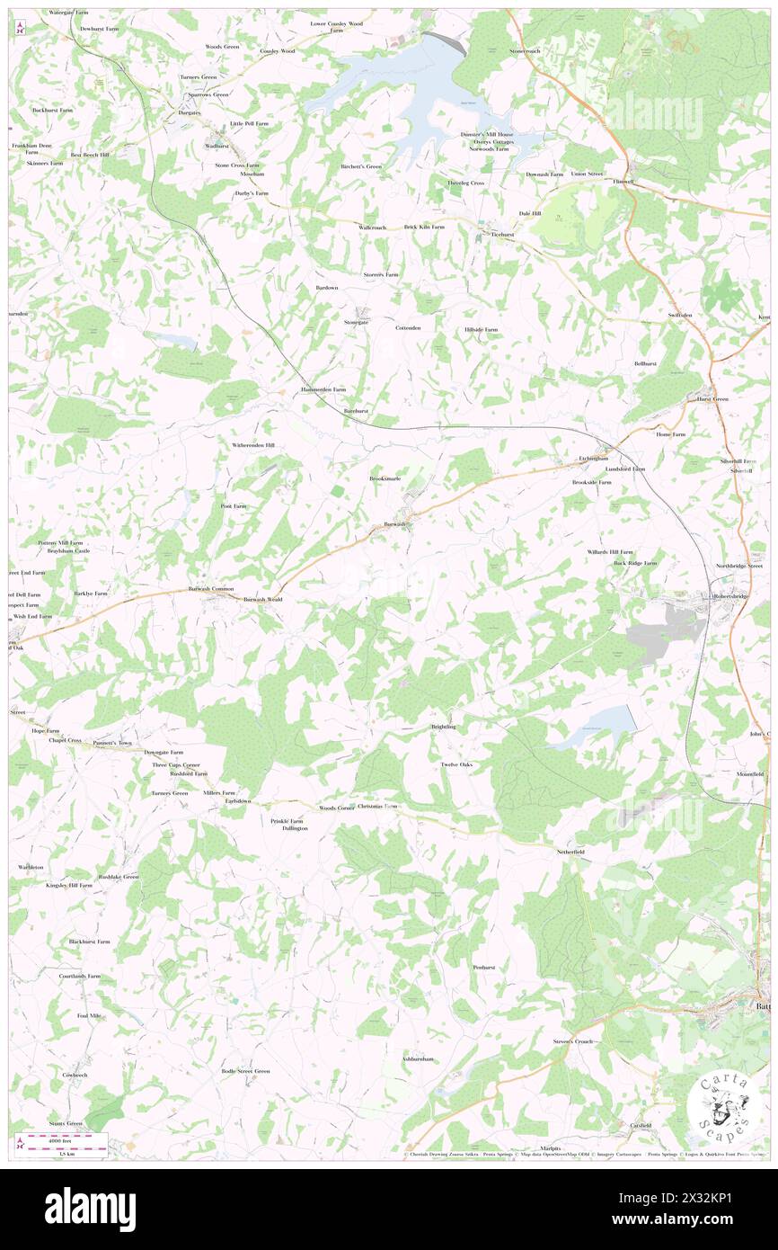 Burwash, East Sussex, GB, Vereinigtes Königreich, England, n 50 59' 15'', N 0 23' 2'', Karte, Cartascapes Map, veröffentlicht 2024. Erkunden Sie Cartascapes, eine Karte, die die vielfältigen Landschaften, Kulturen und Ökosysteme der Erde enthüllt. Reisen Sie durch Zeit und Raum und entdecken Sie die Verflechtungen der Vergangenheit, Gegenwart und Zukunft unseres Planeten. Stockfoto