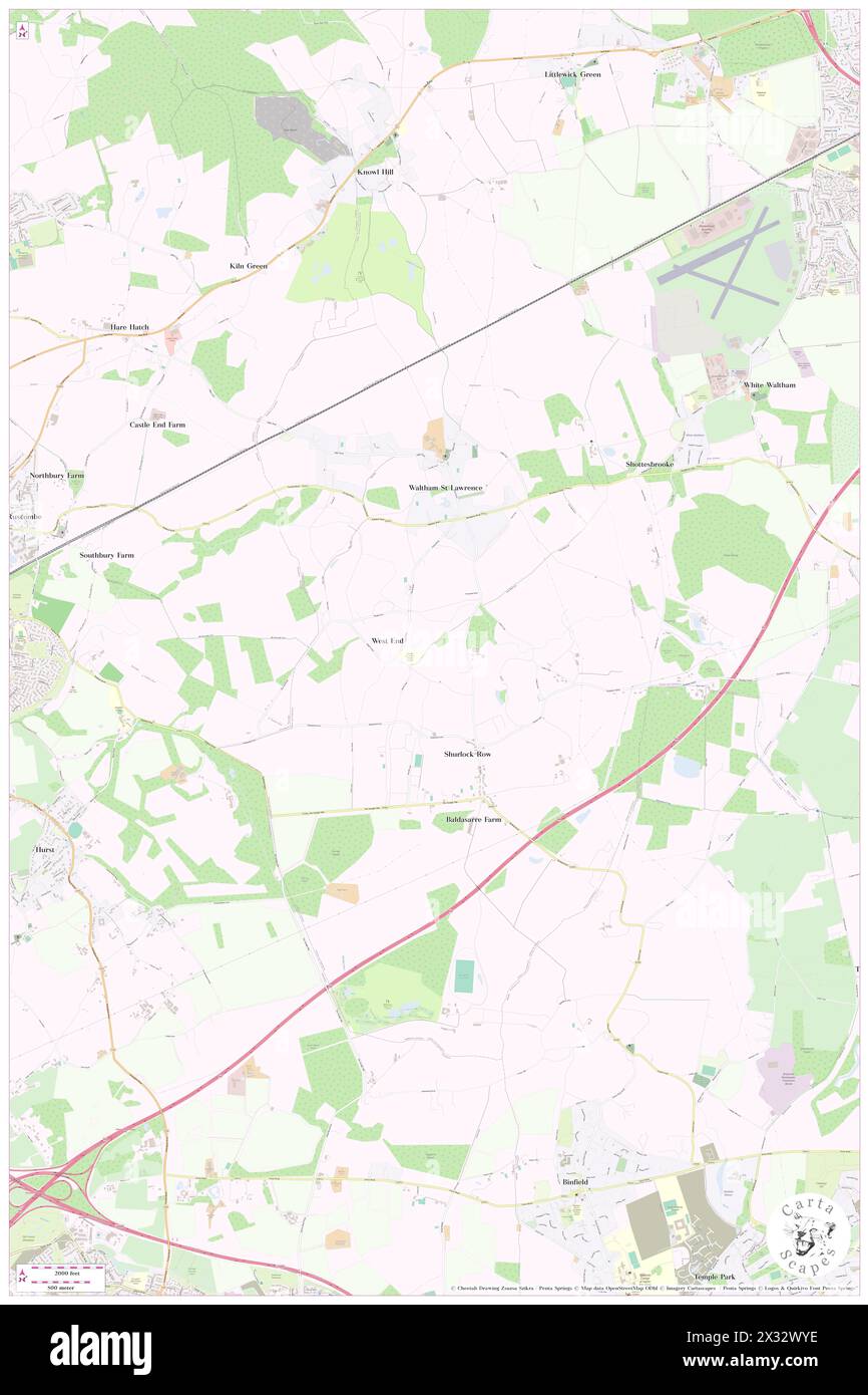 Waltham St. Lawrence, Royal Borough of Windsor and Maidenhead, GB, Vereinigtes Königreich, England, N 51 28' 16'', S 0 48' 29'', Karte, Cartascapes Map, veröffentlicht 2024. Erkunden Sie Cartascapes, eine Karte, die die vielfältigen Landschaften, Kulturen und Ökosysteme der Erde enthüllt. Reisen Sie durch Zeit und Raum und entdecken Sie die Verflechtungen der Vergangenheit, Gegenwart und Zukunft unseres Planeten. Stockfoto