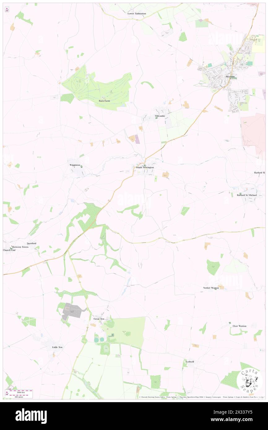 South Newington, Oxfordshire, GB, Vereinigtes Königreich, England, n 51 59' 19'', S 1 24' 43'', Karte, Cartascapes Map, veröffentlicht 2024. Erkunden Sie Cartascapes, eine Karte, die die vielfältigen Landschaften, Kulturen und Ökosysteme der Erde enthüllt. Reisen Sie durch Zeit und Raum und entdecken Sie die Verflechtungen der Vergangenheit, Gegenwart und Zukunft unseres Planeten. Stockfoto