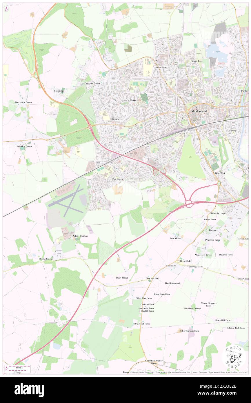 Cox Green, Royal Borough of Windsor and Maidenhead, GB, Vereinigtes Königreich, England, N 51 30' 10''', S 0 44' 59'', Karte, Cartascapes Map, veröffentlicht 2024. Erkunden Sie Cartascapes, eine Karte, die die vielfältigen Landschaften, Kulturen und Ökosysteme der Erde enthüllt. Reisen Sie durch Zeit und Raum und entdecken Sie die Verflechtungen der Vergangenheit, Gegenwart und Zukunft unseres Planeten. Stockfoto