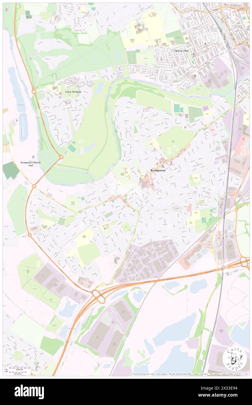 Kempston, Bedford, GB, Vereinigtes Königreich, England, n 52 7' 0'', S 0 29' 58'', Karte, Cartascapes Map, veröffentlicht 2024. Erkunden Sie Cartascapes, eine Karte, die die vielfältigen Landschaften, Kulturen und Ökosysteme der Erde enthüllt. Reisen Sie durch Zeit und Raum und entdecken Sie die Verflechtungen der Vergangenheit, Gegenwart und Zukunft unseres Planeten. Stockfoto