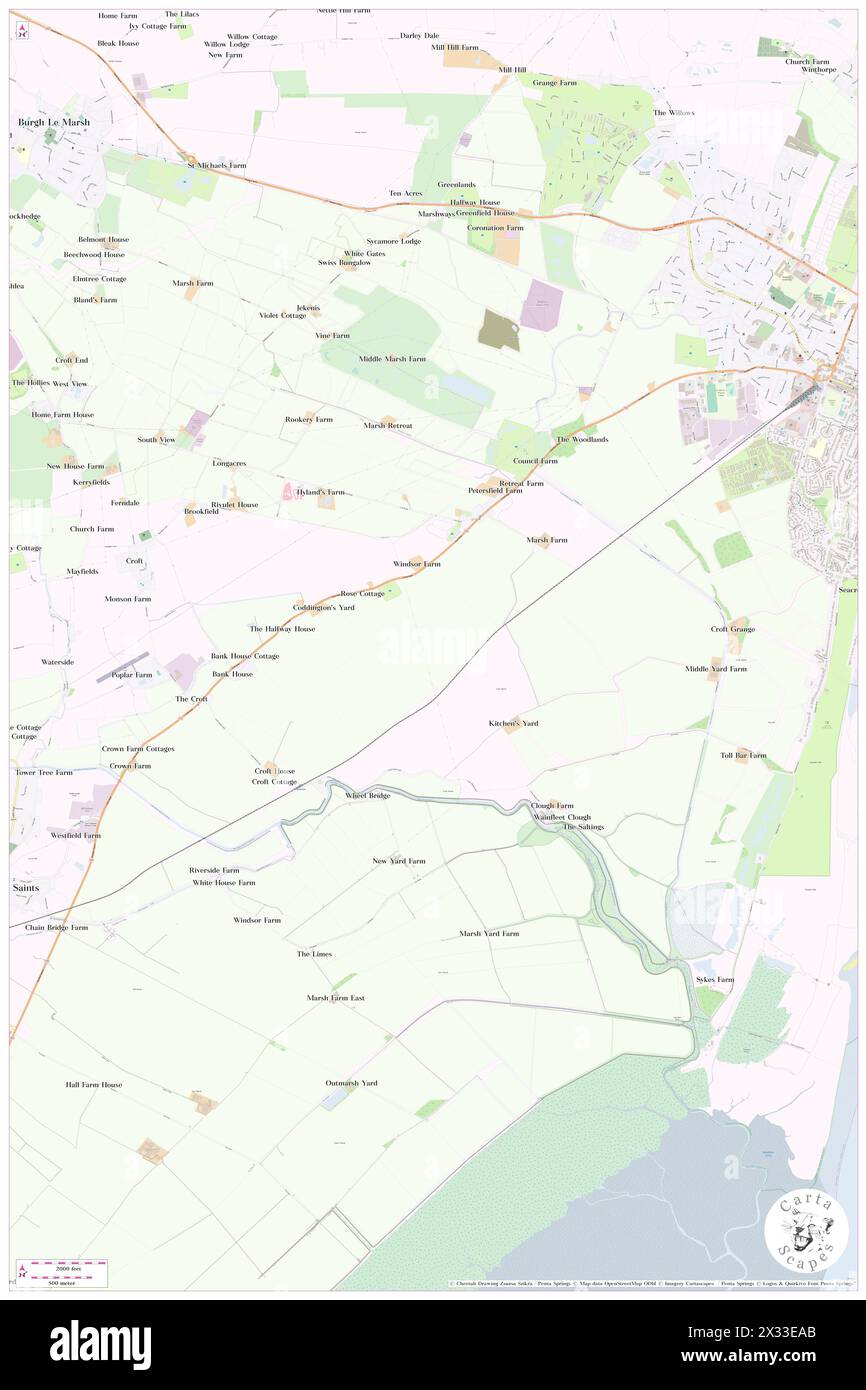 Croft, Lincolnshire, GB, Vereinigtes Königreich, England, n 53 7' 27'', N 0 17' 20'', Karte, Cartascapes Map, veröffentlicht 2024. Erkunden Sie Cartascapes, eine Karte, die die vielfältigen Landschaften, Kulturen und Ökosysteme der Erde enthüllt. Reisen Sie durch Zeit und Raum und entdecken Sie die Verflechtungen der Vergangenheit, Gegenwart und Zukunft unseres Planeten. Stockfoto