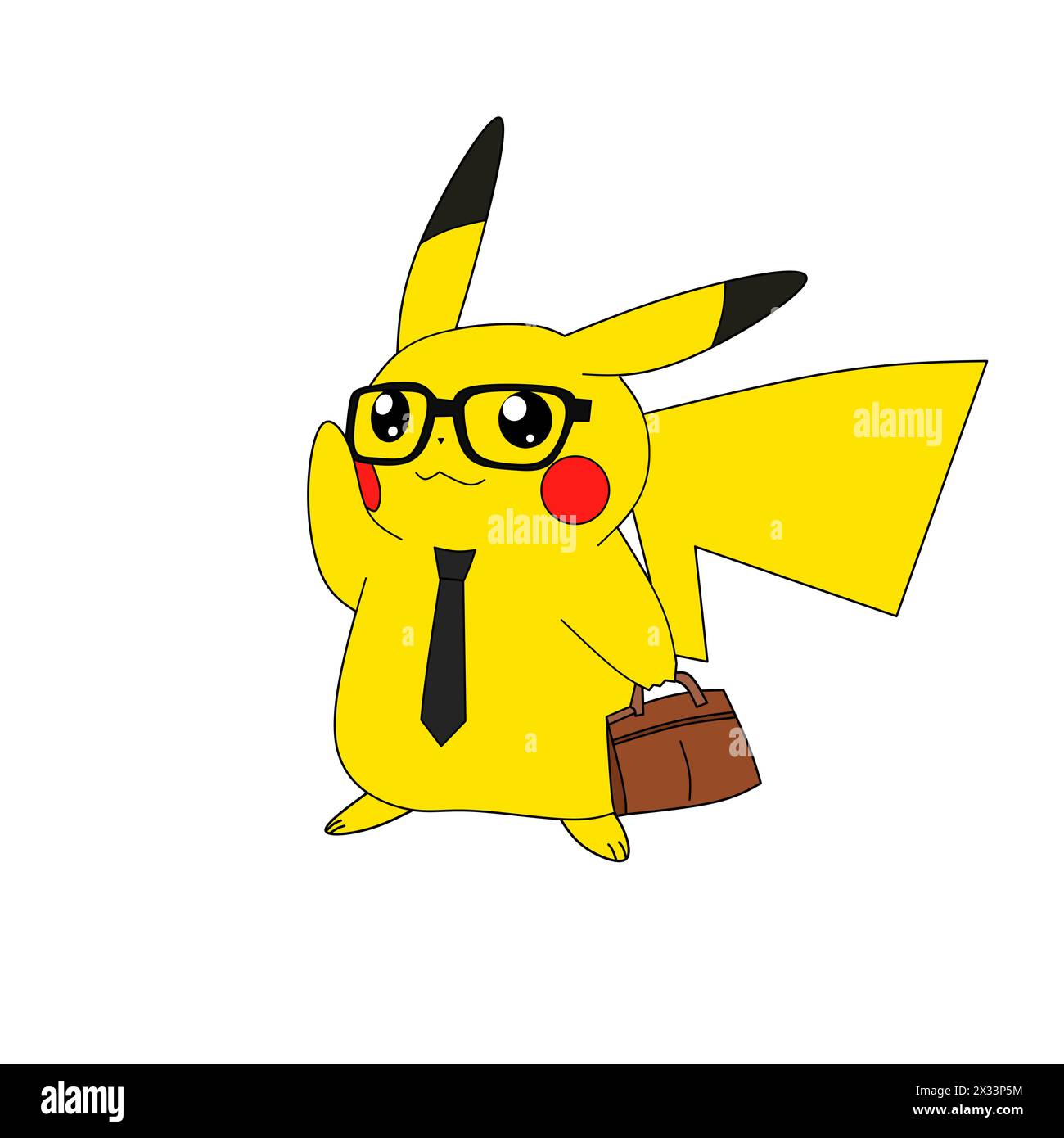 Pokemon Charakter pikachu Arbeit Angestellte Cartoon Animation Vektor Illustration Stock Vektor