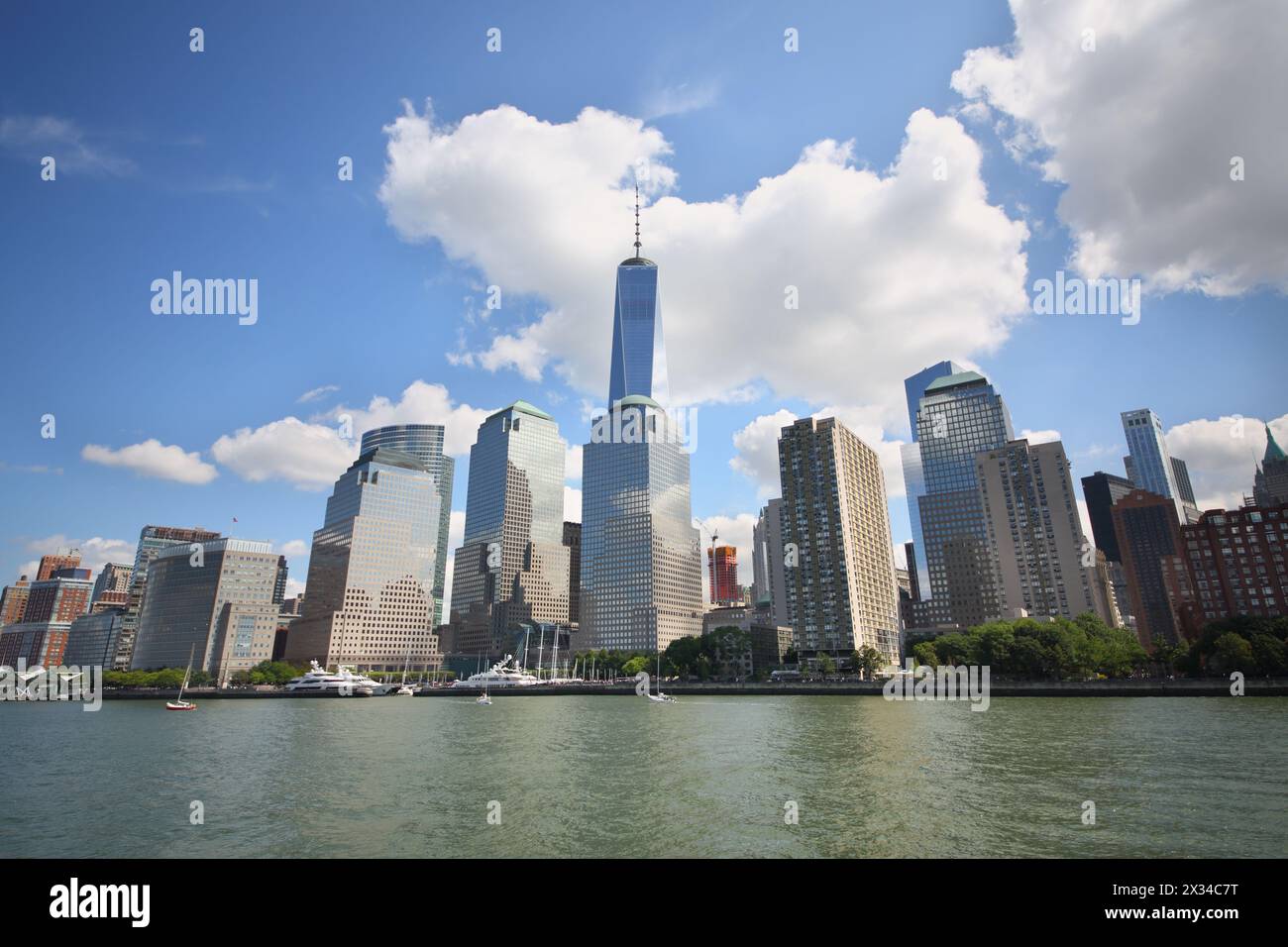 NEW YORK, USA - 7. September 2014: Bau des neuen World Trade Center-Komplexes in New York Stockfoto