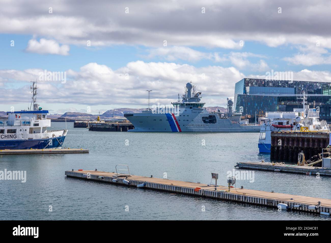 Reykjavik, Island, 14.05.22. ICGV Thor, UT 512L Offshore-Patrouillenschiff der isländischen Küstenwache am alten Hafen von Reykjavik angedockt Stockfoto