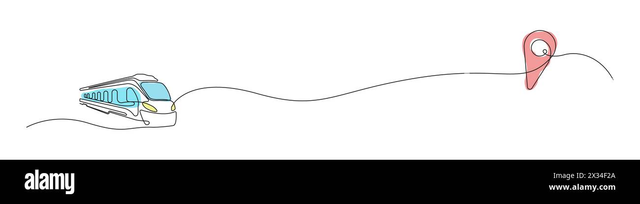 Vektorhintergrund des Symbols für eine Linie. Symbol „Zug und Anheften“. Durchgehende Umrisse einer Eisenbahnsymbole Stock Vektor