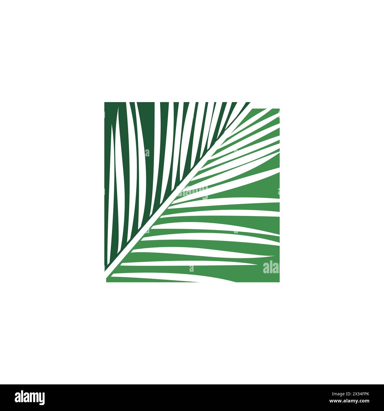 Tropical Palm Leaf Logo Vektor Design Vorlage. Grüne tropische Palmblatt-Logo-Vektor-Design-Vorlage Stock Vektor