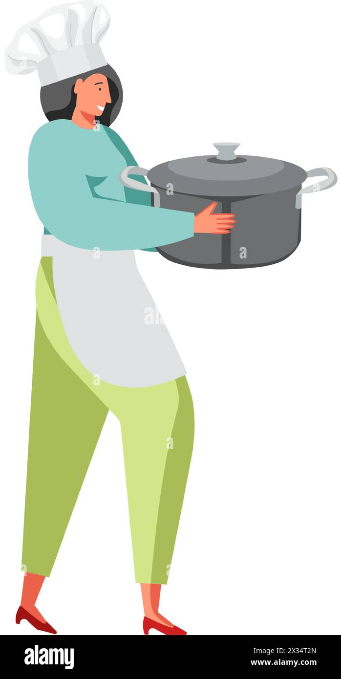 Restaurantpersonal Cartoon Charakter, Vektor isolierte Illustration Stock Vektor