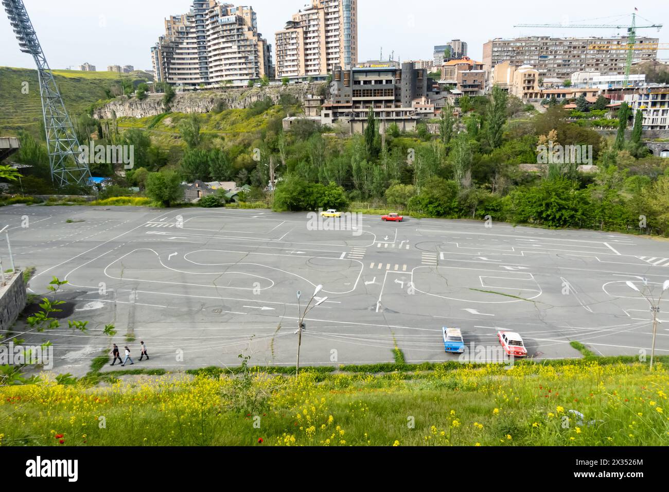 Schulungsplatz für Fahrer in der Altstadt von Jerewan, Armenien Stockfoto