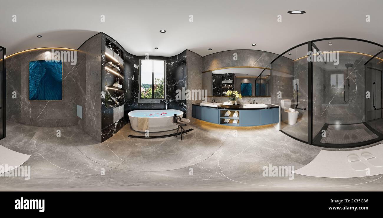 3D-Render von Luxus Badezimmer Stockfoto