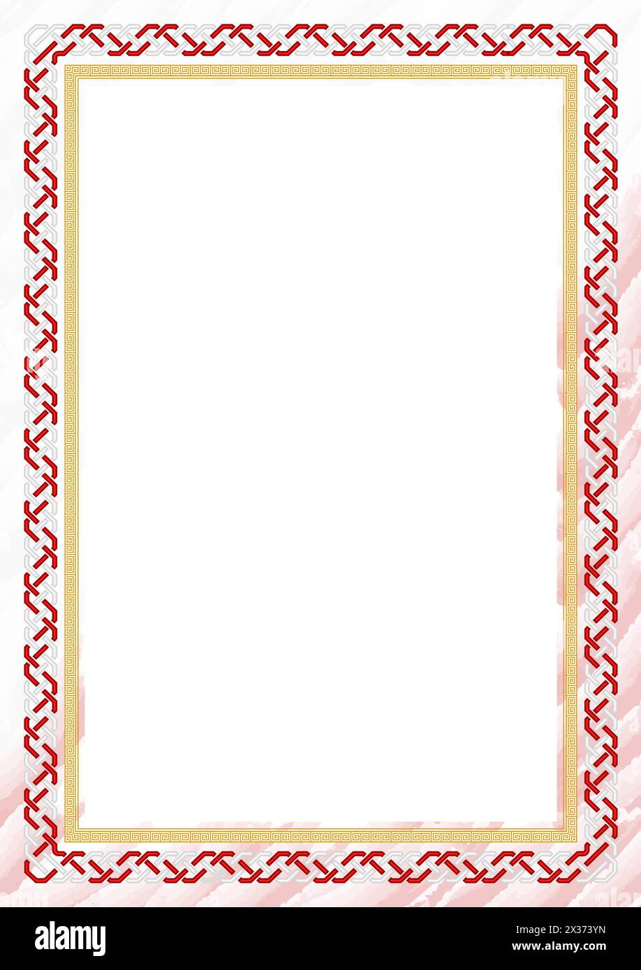 Vertikaler Rahmen und Rahmen mit Farben der Tonga-Flagge, Vorlagenelemente für Ihr Zeugnis und Ihren Abschluss. Vektor. Stock Vektor