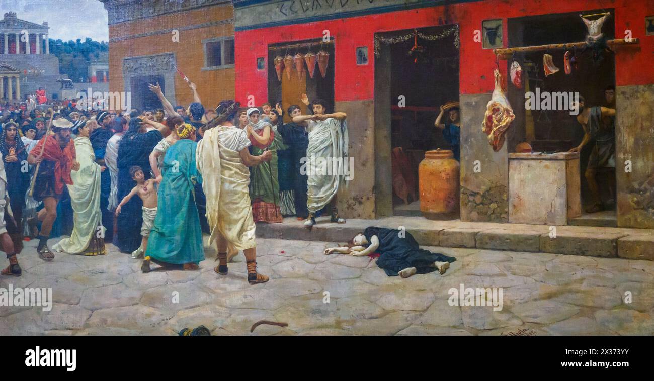 Die Hinrichtung von Virginia durch Camillo Miola (1840–1919), 1882, Öl auf Leinwand Stockfoto