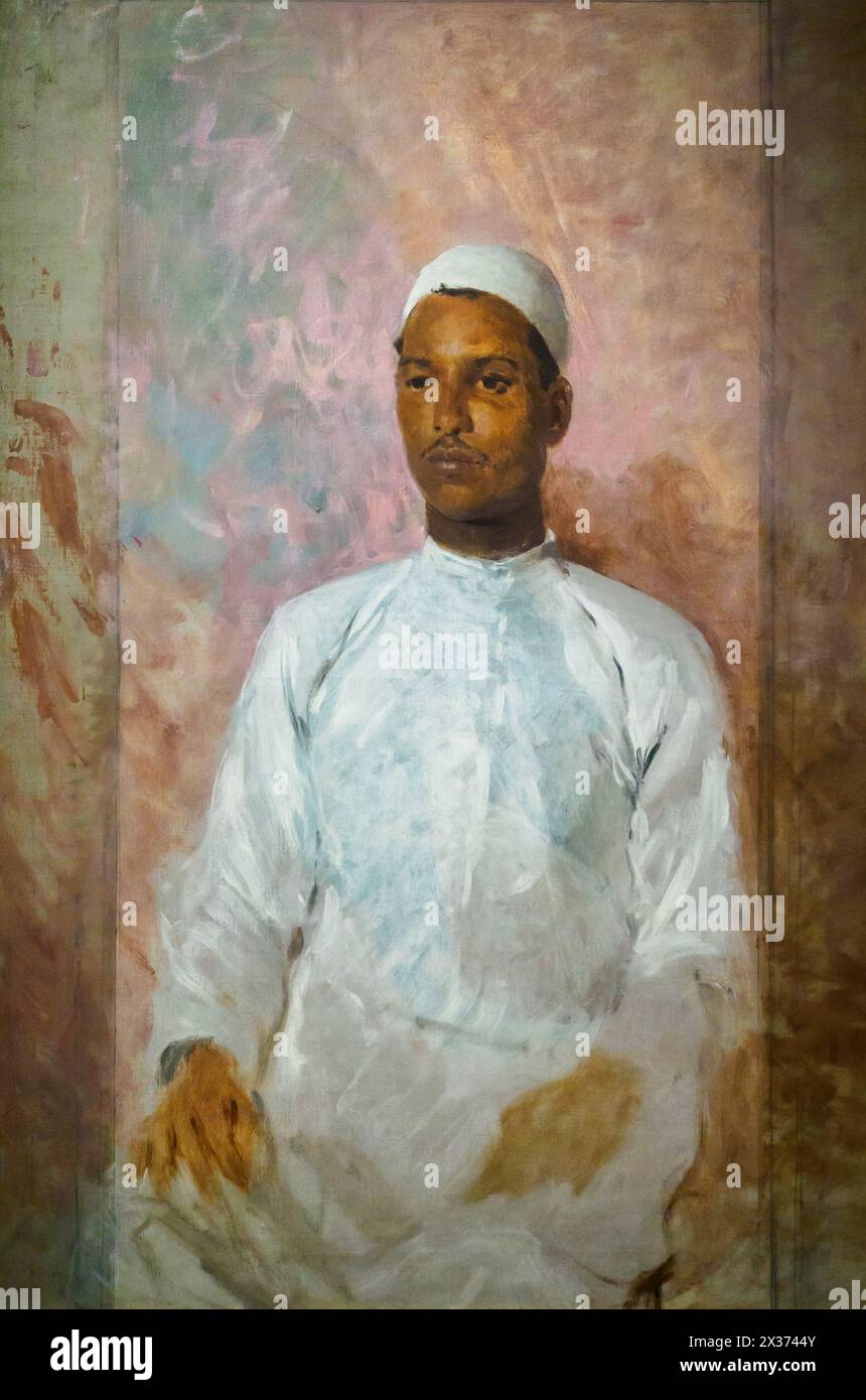 Porträt eines Arabers von domenico Morelli (1823–1901), um 1898, Öl auf Leinwand Stockfoto
