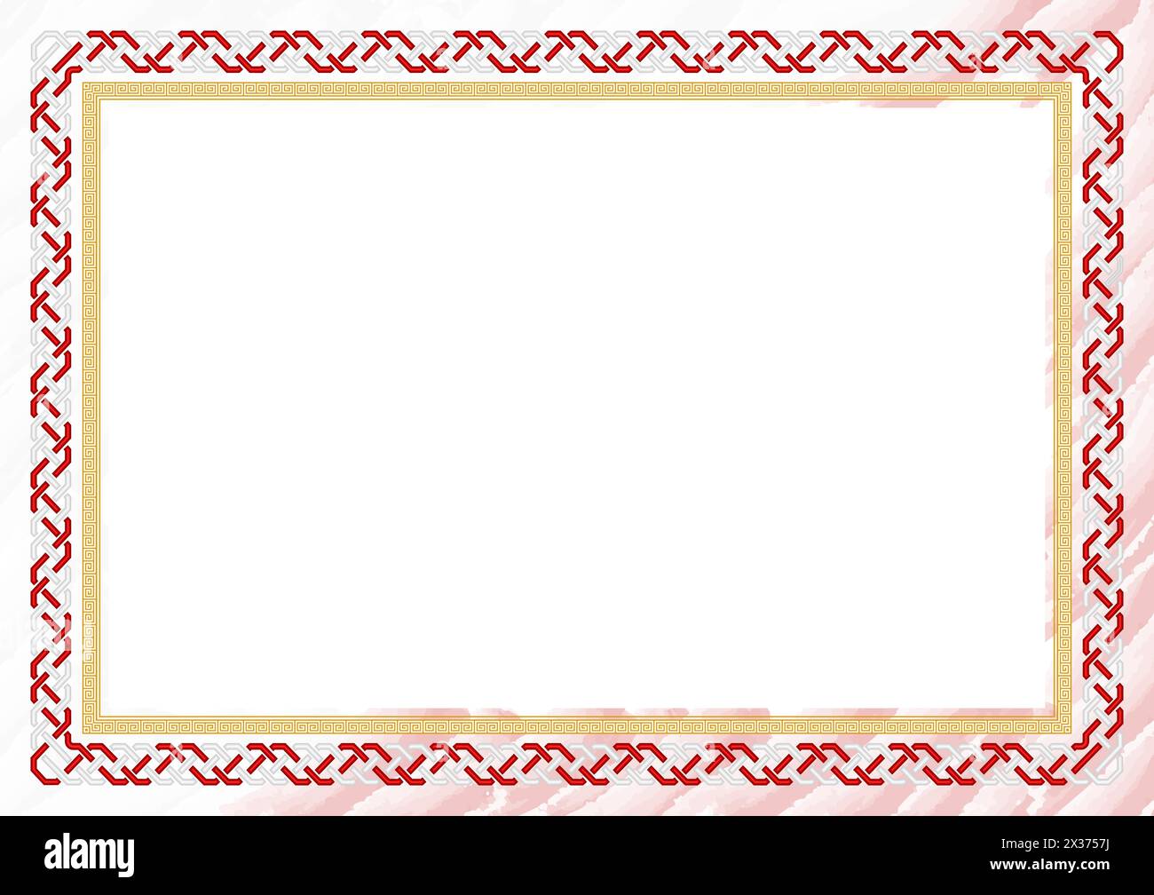 Horizontaler Rahmen und Rahmen mit Farben der Tonga-Flagge, Vorlagenelementen für Ihr Zeugnis und Ihren Abschluss. Vektor. Stock Vektor