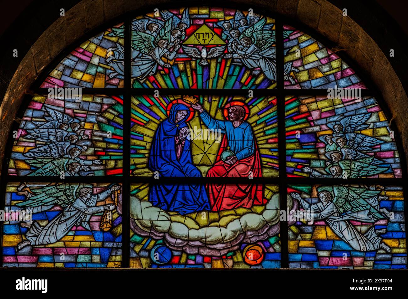 Roccamonfina. Heiligtum der Madonna dei Lattani. Es liegt auf dem Monte dei Lattani, 850 m über dem Meeresspiegel, einer der vielen Krater der vas Stockfoto