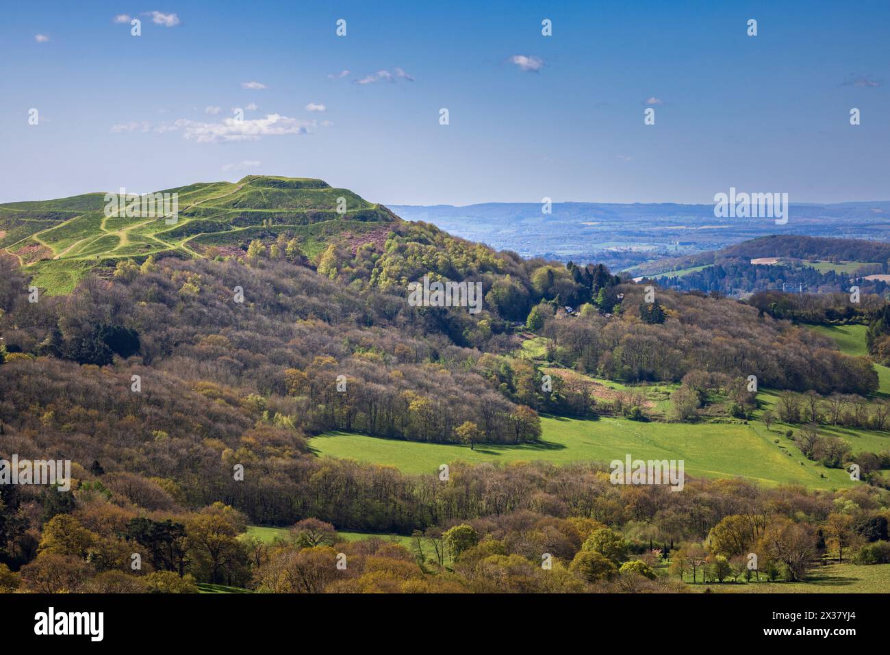 British Camp oder Herefordshire Beacon in den Malverns, Herefordshire und Worcestershire, England Stockfoto