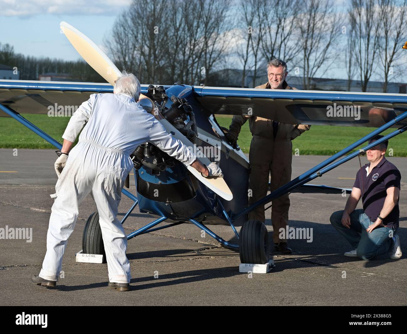 Die Comper C.L.A.7 Swift ist ein britisches Sportflugzeug aus den 1930er Jahren, das von der Comper Aircraft Company Ltd in Hooton Park, Cheshire, hergestellt wurde. Stockfoto