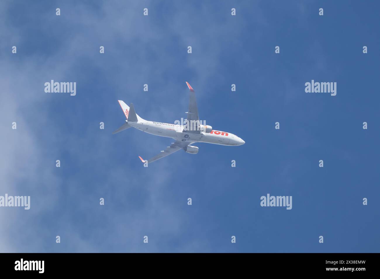 Chiangmai, Thailand - 16. November 2023: HS-LUY Boeing 737-800 der Thai Lionair Airline. Fahren Sie vom Flughafen Chiangmai nach Bangkok. Stockfoto