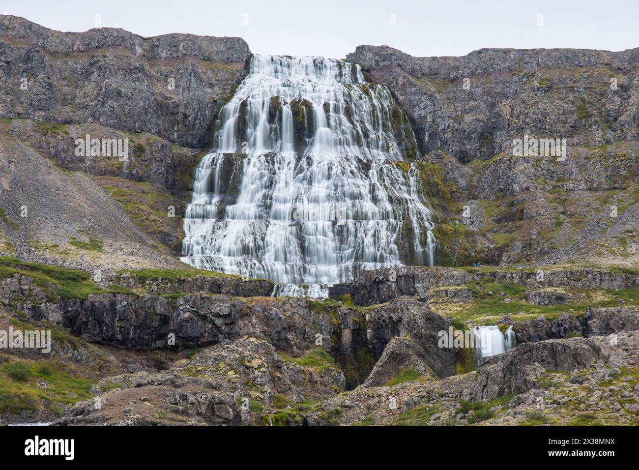 Dynjandi Wasserfall in den Westfjorden Islands Stockfoto