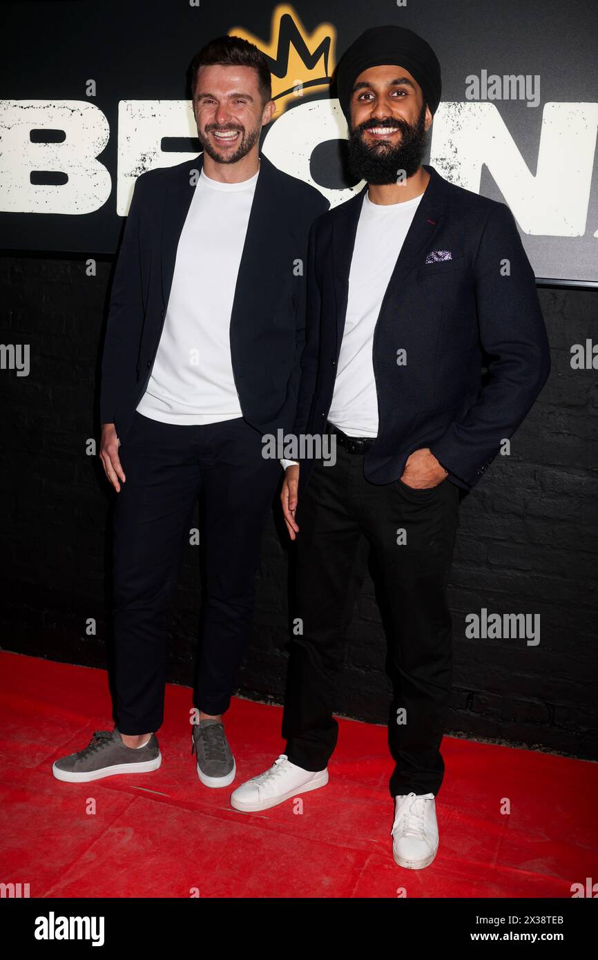 London, Großbritannien. April 2024. Phil Turner und Virdi Mazaria nehmen an der Bronx Boxing Club Expansion Launch Party im Bronx Gym in Camberwell, London, Teil. Quelle: SOPA Images Limited/Alamy Live News Stockfoto