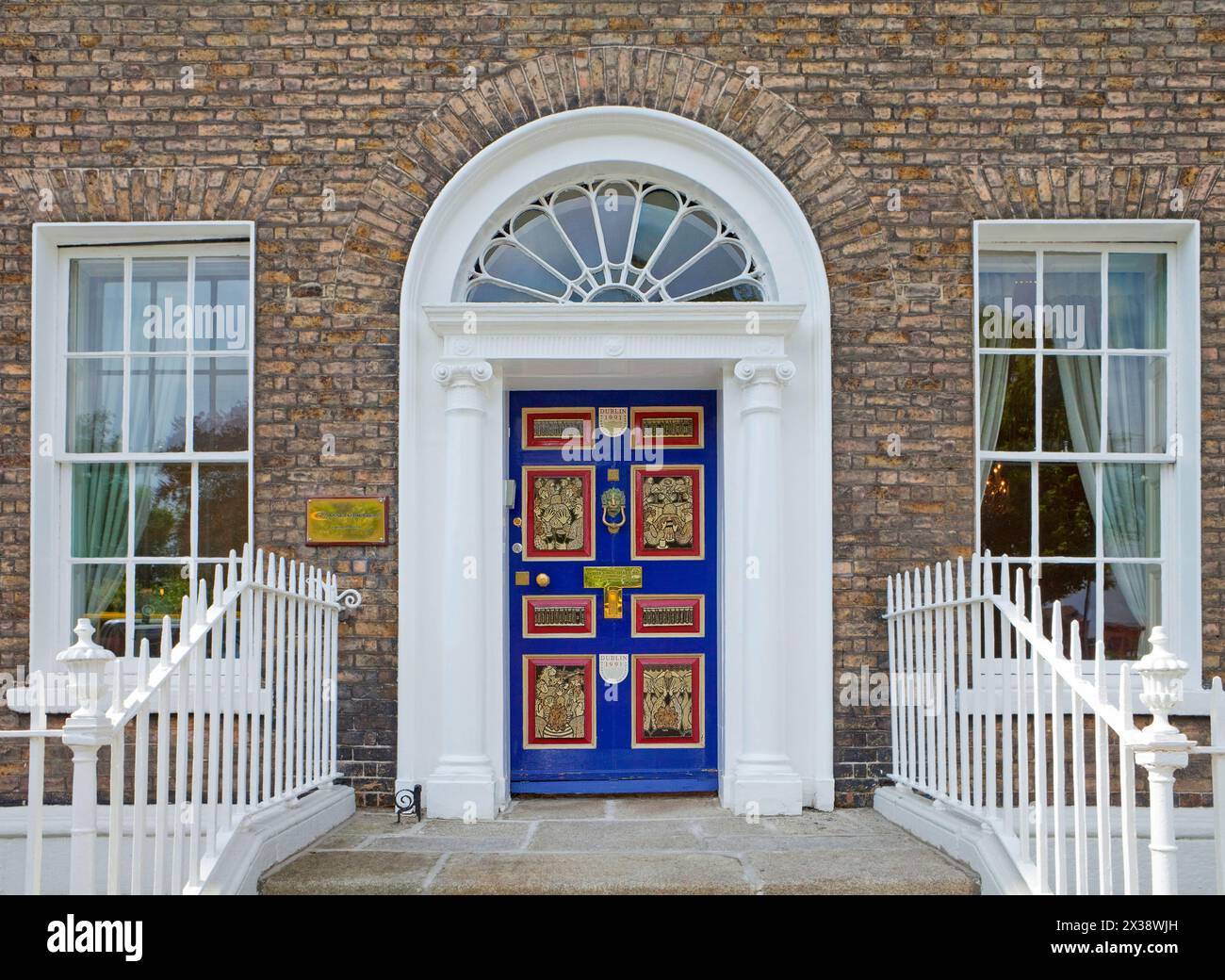 Nr. 86 Merrion Square, kulturelles Wahrzeichen, Dublin City, Irland. Stockfoto