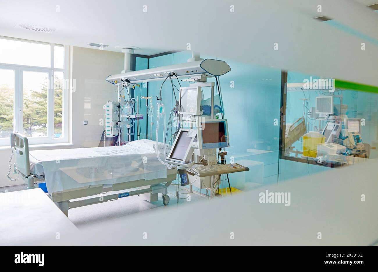 Intensivstation ICU, Hospital Donostia, San Sebastian, Gipuzkoa, Baskisches Land, Spanien Stockfoto