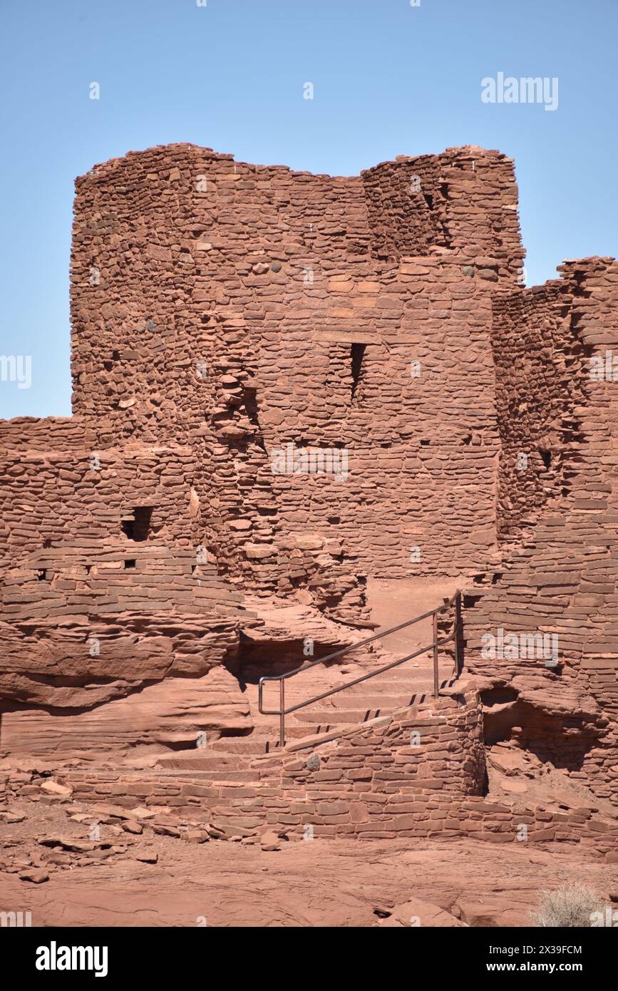 Flagstaff, AZ., USA, 5. Juni 2018. Wupatki Ruinen des Wupatki National Monument. Erbaut um 1040 bis 1100 n. Chr. von den Sinagua. Stockfoto