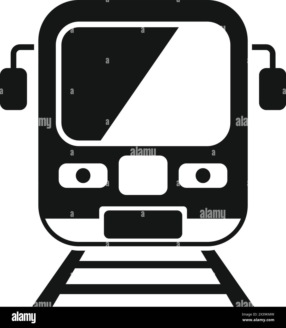 Auf Schienen trainieren Symbol einfacher Vektor. Bahnübergang. Gleisplattform öffnen Stock Vektor