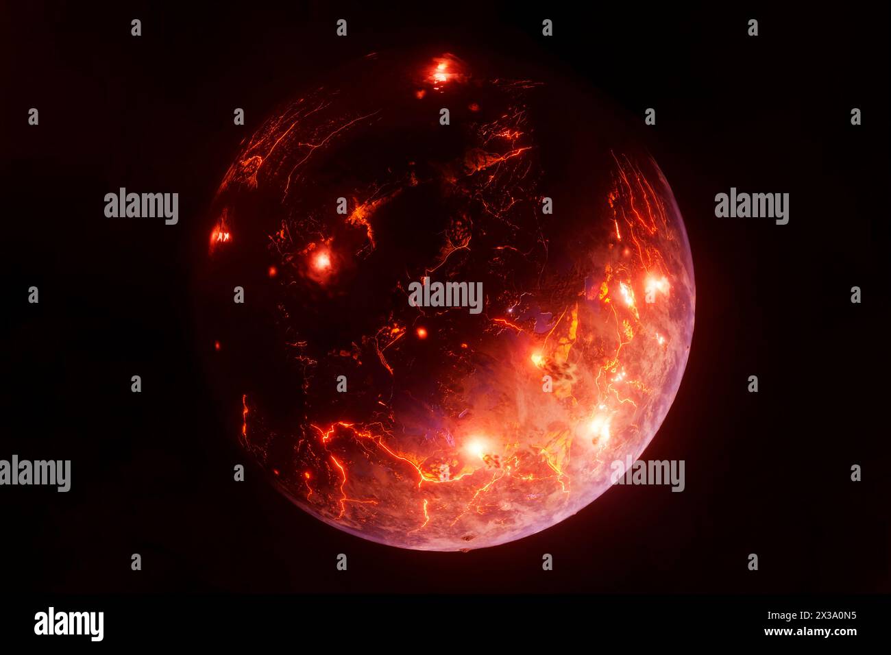 Exoplanet auf dunklem Hintergrund. Elemente dieses Bildes, bereitgestellt von der NASA. Hochwertige Fotos Stockfoto